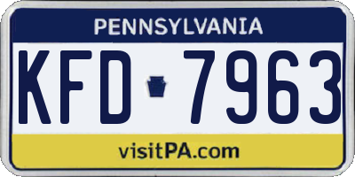 PA license plate KFD7963