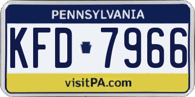 PA license plate KFD7966