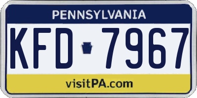PA license plate KFD7967