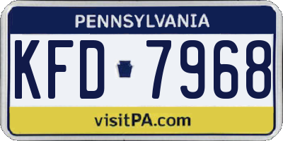 PA license plate KFD7968