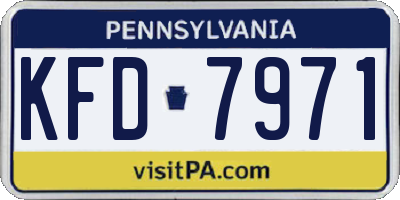 PA license plate KFD7971