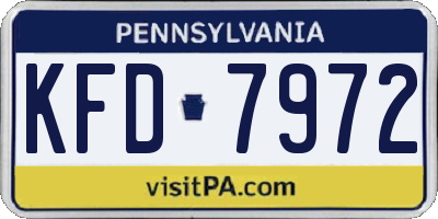 PA license plate KFD7972