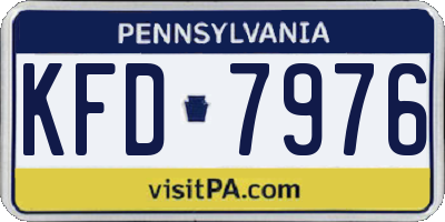 PA license plate KFD7976