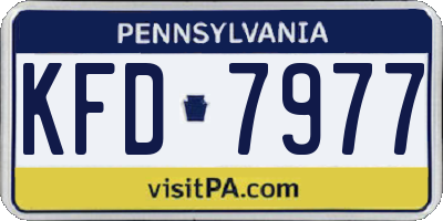 PA license plate KFD7977