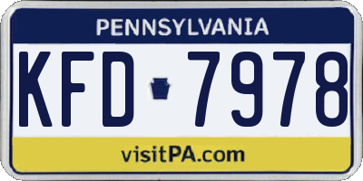 PA license plate KFD7978