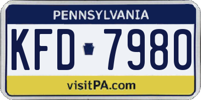 PA license plate KFD7980
