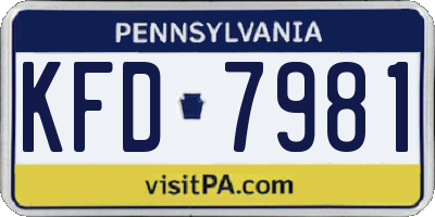PA license plate KFD7981