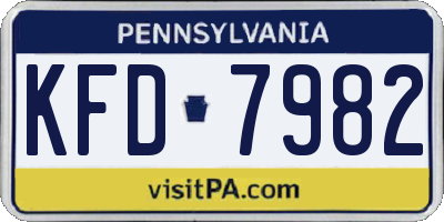 PA license plate KFD7982