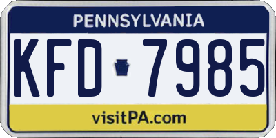 PA license plate KFD7985