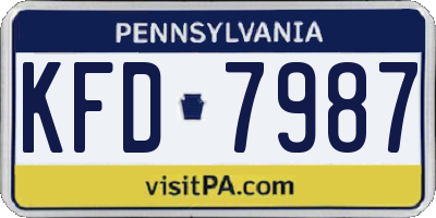 PA license plate KFD7987