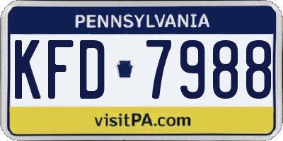 PA license plate KFD7988
