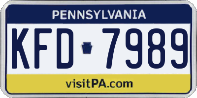 PA license plate KFD7989