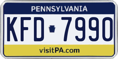 PA license plate KFD7990
