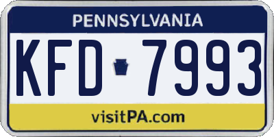 PA license plate KFD7993