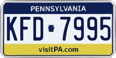 PA license plate KFD7995