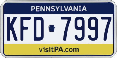 PA license plate KFD7997