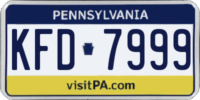 PA license plate KFD7999