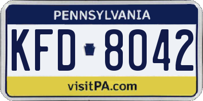 PA license plate KFD8042
