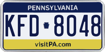 PA license plate KFD8048