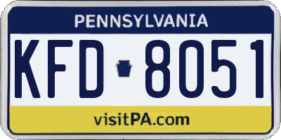 PA license plate KFD8051