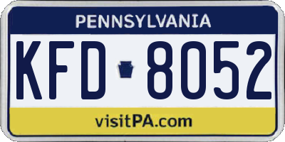 PA license plate KFD8052
