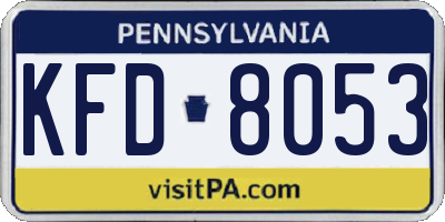 PA license plate KFD8053