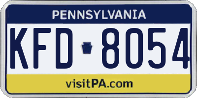 PA license plate KFD8054