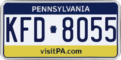 PA license plate KFD8055