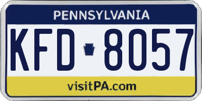 PA license plate KFD8057