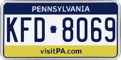 PA license plate KFD8069