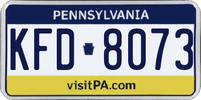 PA license plate KFD8073