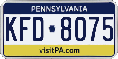 PA license plate KFD8075