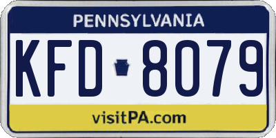 PA license plate KFD8079