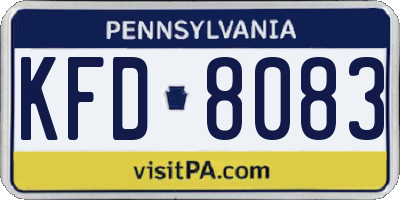 PA license plate KFD8083