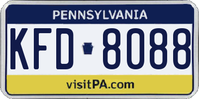 PA license plate KFD8088