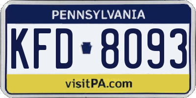 PA license plate KFD8093