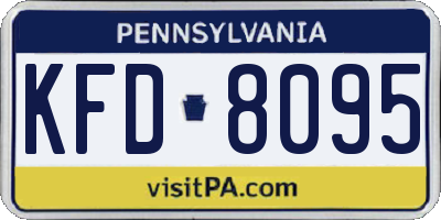 PA license plate KFD8095