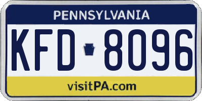 PA license plate KFD8096