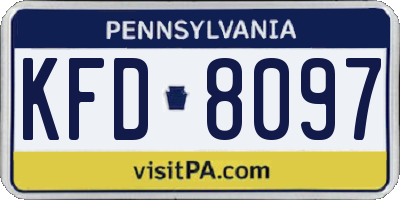 PA license plate KFD8097