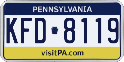 PA license plate KFD8119
