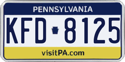 PA license plate KFD8125