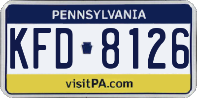 PA license plate KFD8126