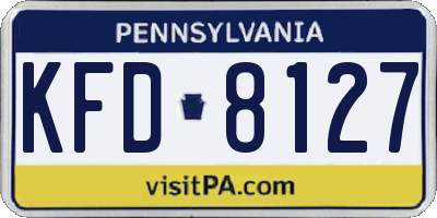 PA license plate KFD8127
