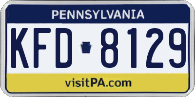 PA license plate KFD8129
