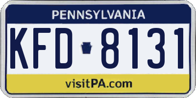 PA license plate KFD8131