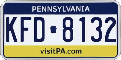 PA license plate KFD8132
