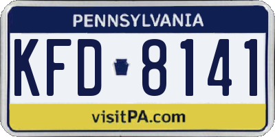 PA license plate KFD8141