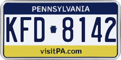 PA license plate KFD8142