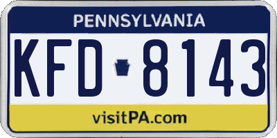 PA license plate KFD8143
