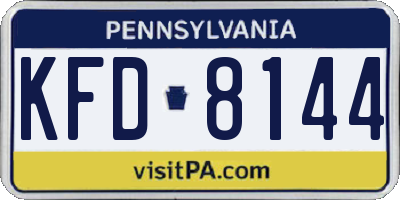 PA license plate KFD8144